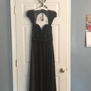 Black chiffon long gown